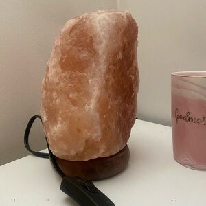 Himalayan Salt Lamp with Wooden Base